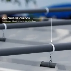 Pérgola con Techo Retráctil Pérgola de 3x3 m con Cierre Magnético Protección UV30+ Pabellón para Jardín Patio Gris - Ogal.Es