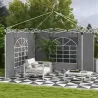 2 Paredes Laterales para Carpas 300x200 cm con Ventana Enrollable y Puerta con Cremallera para Carpa 3x3 m o 3x6... - Ogal.Es