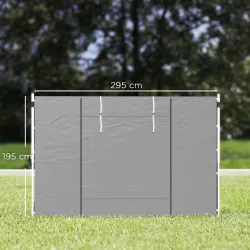 2 Paredes Laterales para Carpas 300x200 cm con Ventana Enrollable y Puerta con Cremallera para Carpa 3x3 m o 3x6... - Ogal.Es