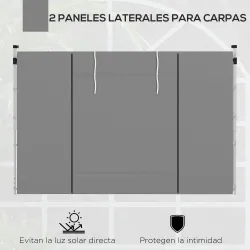 2 Paredes Laterales para Carpas 300x200 cm con Ventana Enrollable y Puerta con Cremallera para Carpa 3x3 m o 3x6... - Ogal.Es