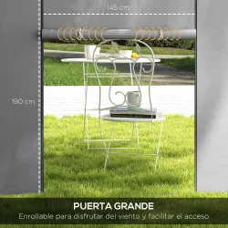 2 Paredes Laterales para Carpas 300x200 cm con Ventana Enrollable y Puerta con Cremallera para Carpa 3x3 m o 3x6... - Ogal.Es