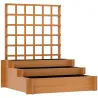 Jardinera de 3 Niveles con Enrejado y Tela no Tejida para Cultivos Verduras Flores Hierbas 95x95x110 cm Natural - Ogal.Es