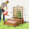 Jardinera de 3 Niveles con Enrejado y Tela no Tejida para Cultivos Verduras Flores Hierbas 95x95x110 cm Natural - Ogal.Es
