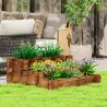 Arriate de Jardín de 3 Niveles con Diseño de Escalera y Tela no Tejida para Cultivos Flores 93x93x35 cm Carbonizado - Ogal.Es