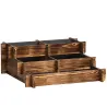 Arriate de Jardín de 3 Niveles con Diseño de Escalera y Tela no Tejida para Cultivos Flores 93x93x35 cm Carbonizado - Ogal.Es