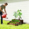 Arriate de Jardín de 3 Niveles con Diseño de Escalera y Tela no Tejida para Cultivos Flores 93x93x35 cm Carbonizado - Ogal.Es