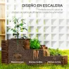 Arriate de Jardín de 3 Niveles con Diseño de Escalera y Tela no Tejida para Cultivos Flores 93x93x35 cm Carbonizado - Ogal.Es