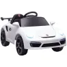 Coche Eléctrico para Niños con Licencia RUF CTR 3 Clubsport Mando a Distancia Motor Doble Ruedas Auxiliares Blanco - Ogal.Es