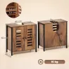 Mueble Bajo Lavabo Industrial 2 Puertas de Lamas con Cierre Magnético Estante Ajustable 60x30x60 cm Marrón&nbsp;Rústico - Ogal.Es
