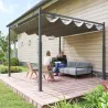 Pérgola de Jardín 3x3 m con Techo Retráctil y Accesorio Magnético Protección UV30+ Columnas Metálicas y Ganchos ... - Ogal.Es
