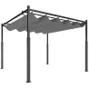 Pérgola de Jardín 3x3 m con Techo Retráctil y Accesorio Magnético Protección UV30+ Columnas Metálicas y Ganchos ... - Ogal.Es