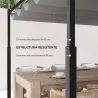 Pérgola de Jardín 3x3 m con Techo Retráctil y Accesorio Magnético Protección UV30+ Columnas Metálicas y Ganchos ... - Ogal.Es
