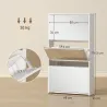 Zapatero Entrada Recibidor con 3 Puertas con Espejo Zapatero Estrecho para 9 Pares de Zapatos 65x17x114,5 cm Blanco - Ogal.Es
