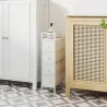 Cómoda con 4 Cajones de Tela Marco de Acero Cómoda para Dormitorio para Espacios Pequeños Salón Vestidor Blanco - Ogal.Es