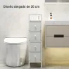 Cómoda con 4 Cajones de Tela Marco de Acero Cómoda para Dormitorio para Espacios Pequeños Salón Vestidor Blanco - Ogal.Es