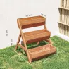 Jardinera de Madera de 3 Niveles Jardinera Elevada Exterior con Orificios de Drenaje 65x75x76 cm Marrón - Ogal.Es