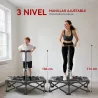 Trampolín de Fitness Plegable 104 cm con Barra Ajustable en 3 Alturas Marco Metálico Reforzado y Bolsa 104x104x1... - Ogal.Es