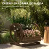 Jardinera de Madera Macetero Exterior de 3 Niveles Diseño de Escalera Orificios de Drenaje 61x62x57 cm Carbonizado - Ogal.Es