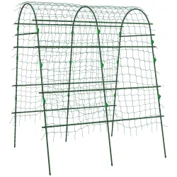 Enrejado de Pepino 206 cm Enrejado de Jardín de Arco para Plantas Trepadoras al Aire Libre con Marco de Acero Verde - Ogal.Es