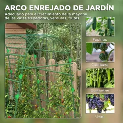 Enrejado de Pepino 206 cm Enrejado de Jardín de Arco para Plantas Trepadoras al Aire Libre con Marco de Acero Verde - Ogal.Es