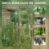 Enrejado de Pepino 206 cm Enrejado de Jardín de Arco para Plantas Trepadoras al Aire Libre con Marco de Acero Verde - Ogal.Es