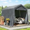 Carpa de Jardín para Herramientas con Marco de Metal 2 Puertas con Cremallera Impermeable Anti-UV 2,4x2x2 m Gris... - Ogal.Es