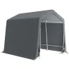Carpa de Jardín para Herramientas con Marco de Metal 2 Puertas con Cremallera Impermeable Anti-UV 2,4x2x2 m Gris... - Ogal.Es