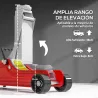Gato Hidráulico para Coche 2,5T Altura de Elevación 80-380 mm con Perfil Bajo Ruedas para Automóvil SUV Rojo - Ogal.Es