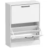 Zapatero Estrecho 2 Puertas de Alto Brillo Estantes Ajustables Diseño Mármol para 8 Pares de Zapatos 60x24x80 cm... - Ogal.Es