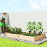 Jardinera Elevada de Madera Huerto Urbano para Cultivar Plantas con Divisor y Base Abierta 235x121x26 cm Natural - Ogal.Es
