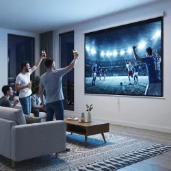 Pantalla de Proyector Manual 120 Pulgadas Formato 4:3/16:9 para Interior y Exterior 244x183 cm Blanco - Ogal.Es