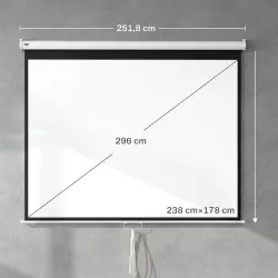 Pantalla de Proyector Manual 120 Pulgadas Formato 4:3/16:9 para Interior y Exterior 244x183 cm Blanco - Ogal.Es