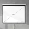 Pantalla de Proyector Manual 120 Pulgadas Formato 4:3/16:9 para Interior y Exterior 244x183 cm Blanco - Ogal.Es