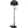 Canasta de Baloncesto para Exterior Altura Ajustable 160-210 cm con Ruedas y Base Rellenable 76x48x254 cm Negro - Ogal.Es