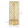 Jardinera con Enrejado de Madera Macetero Exterior para Esquina para Plantas Trepadoras 40x40x145 cm Natural - Ogal.Es