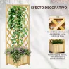 Jardinera con Enrejado de Madera Macetero Exterior para Esquina para Plantas Trepadoras 40x40x145 cm Natural - Ogal.Es