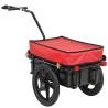 Remolque de Bicicleta 40 kg Cubierta de Tela Oxford con Reflectores y Marco de Acero 144x59x80 cm Rojo y Negro - Ogal.Es
