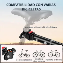 Remolque de Bicicleta 40 kg Cubierta de Tela Oxford con Reflectores y Marco de Acero 144x59x80 cm Rojo y Negro - Ogal.Es