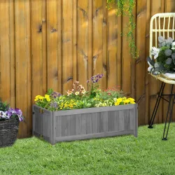 Jardinera de Madera Plegable Jardinera Elevada para Cultivos Verduras Flores en Patio Balcón Terraza 70x30x25 cm... - Ogal.Es