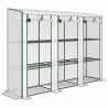 Invernadero de Exterior de 3 Niveles con Puerta Enrollable con Cremallera 9 Estantes Cubierta de PE 215x46x151cm... - Ogal.Es