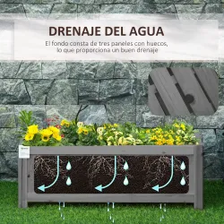 Jardinera de Madera Plegable Jardinera Elevada para Cultivos Verduras Flores en Patio Balcón Terraza 70x30x25 cm... - Ogal.Es