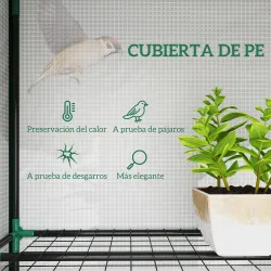 Invernadero de Exterior de 3 Niveles con Puerta Enrollable con Cremallera 9 Estantes Cubierta de PE 215x46x151cm... - Ogal.Es