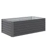 Jardinera Exterior Grande Rectangular de Acero Galvanizado para Terraza con Base Abierta 180x90x57,5 cm Gris - Ogal.Es