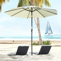 Sombrilla de Jardín Ø295x250 cm con Manivela Parasol Exterior con Mecanismo de Inclinación y Poste Desmontable B... - Ogal.Es