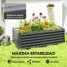 Jardinera Exterior Grande Rectangular de Acero Galvanizado para Terraza con Base Abierta 180x90x57,5 cm Gris - Ogal.Es