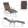 Tumbona Plegable de Jardín con Respaldo Ajustable en 7 Posiciones Cojín Cuerpo Entero y Cabeza 137x63,5x100,5 cm... - Ogal.Es