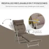 Tumbona Plegable de Jardín con Respaldo Ajustable en 7 Posiciones Cojín Cuerpo Entero y Cabeza 137x63,5x100,5 cm... - Ogal.Es