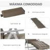 Tumbona Plegable de Jardín con Respaldo Ajustable en 7 Posiciones Cojín Cuerpo Entero y Cabeza 137x63,5x100,5 cm... - Ogal.Es
