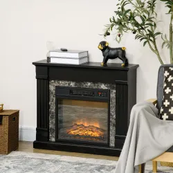 Chimenea Eléctrica 1800W Chimenea Decorativa con Efecto de Llama Mando a Distancia Temporizador 80x21,6x67,8cm N... - Ogal.Es