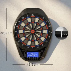 Diana Electrónica con 6 Dardos y 24 Puntas Blandas Pantalla LED 34 Juegos y 2235 Programas 60,5x45,5x3,6 cm Mult... - Ogal.Es